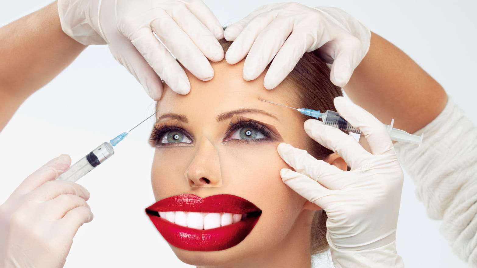 image of woman with bigger red lipstick lips and eyes and hands holding needles medscape medicine health plastic surgery surgeon happiness satisfaction burnout depression suicide celebrity boob job butt cosmetic reconstruction reconstructive money