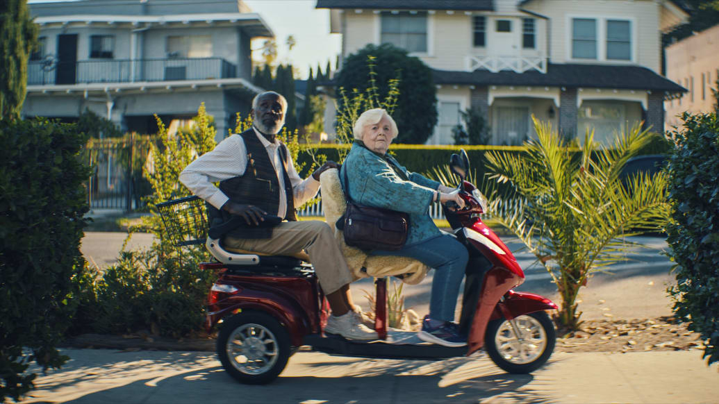 Photo still of Richard Roundtree and June Squibb in Thelma 
