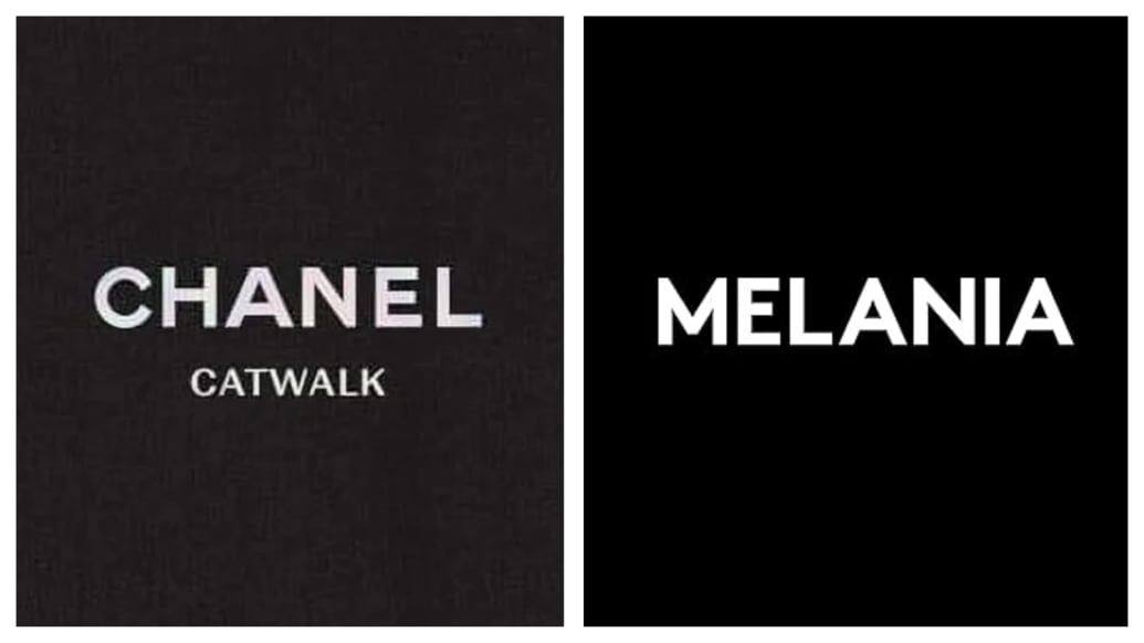 The cover of Chanel Catwalk, left, and Melania, right.