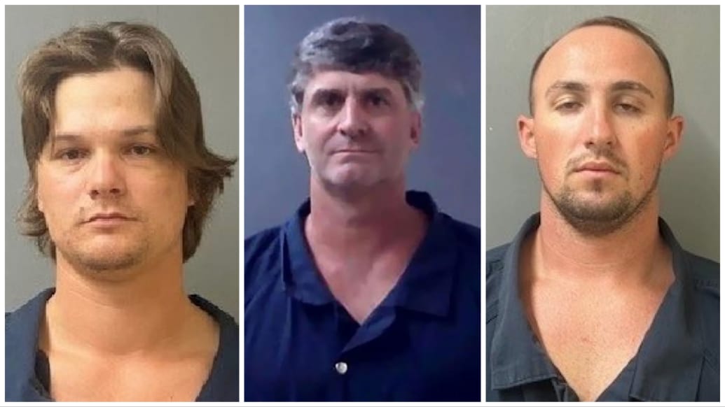 Mugshots for three men arrested in connection to a massive brawl in Alabama.