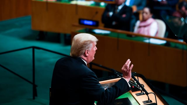 Donald Trump addresses the 72nd Annual UN General Assembly in New York
