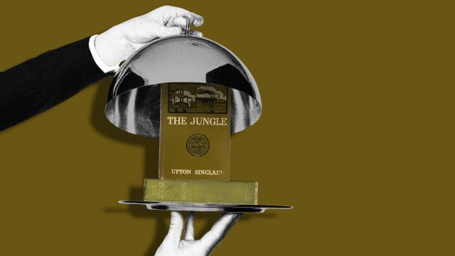 waiter opening silverware plate to reveal upton sinclair the jungle deborah blum poison squad