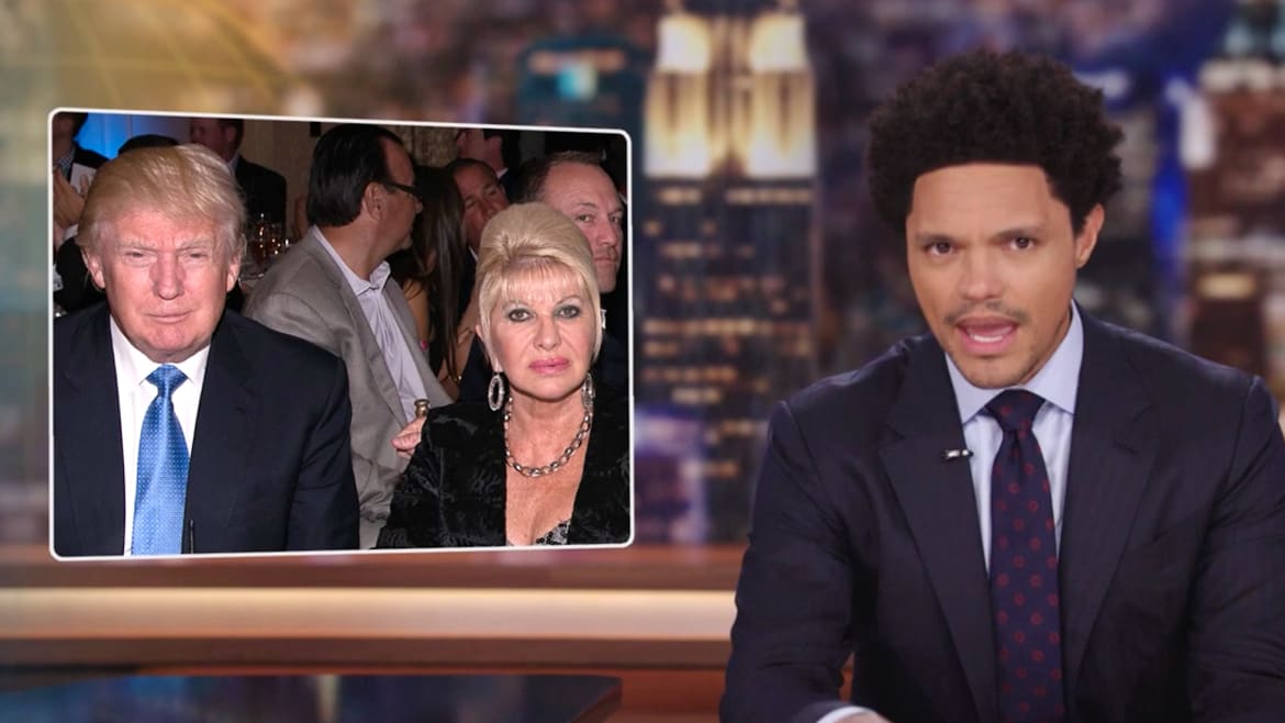 Trevor Noah Appalled by Trump’s Ivana Golf Course Burial Tax ‘Scam’