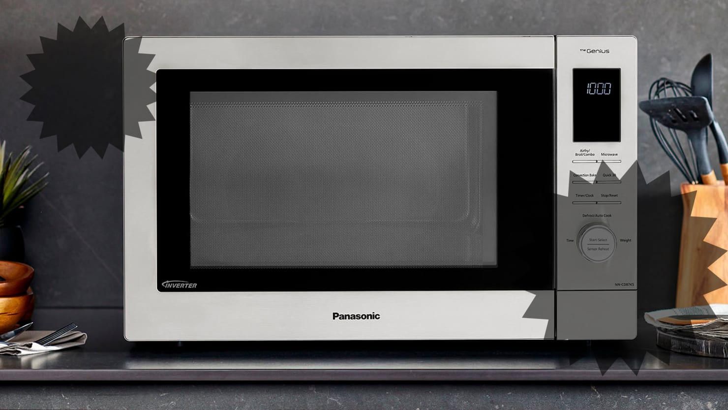 Panasonic HomeCHEF 7-in-1 Compact Oven with Convection Bake (Black)