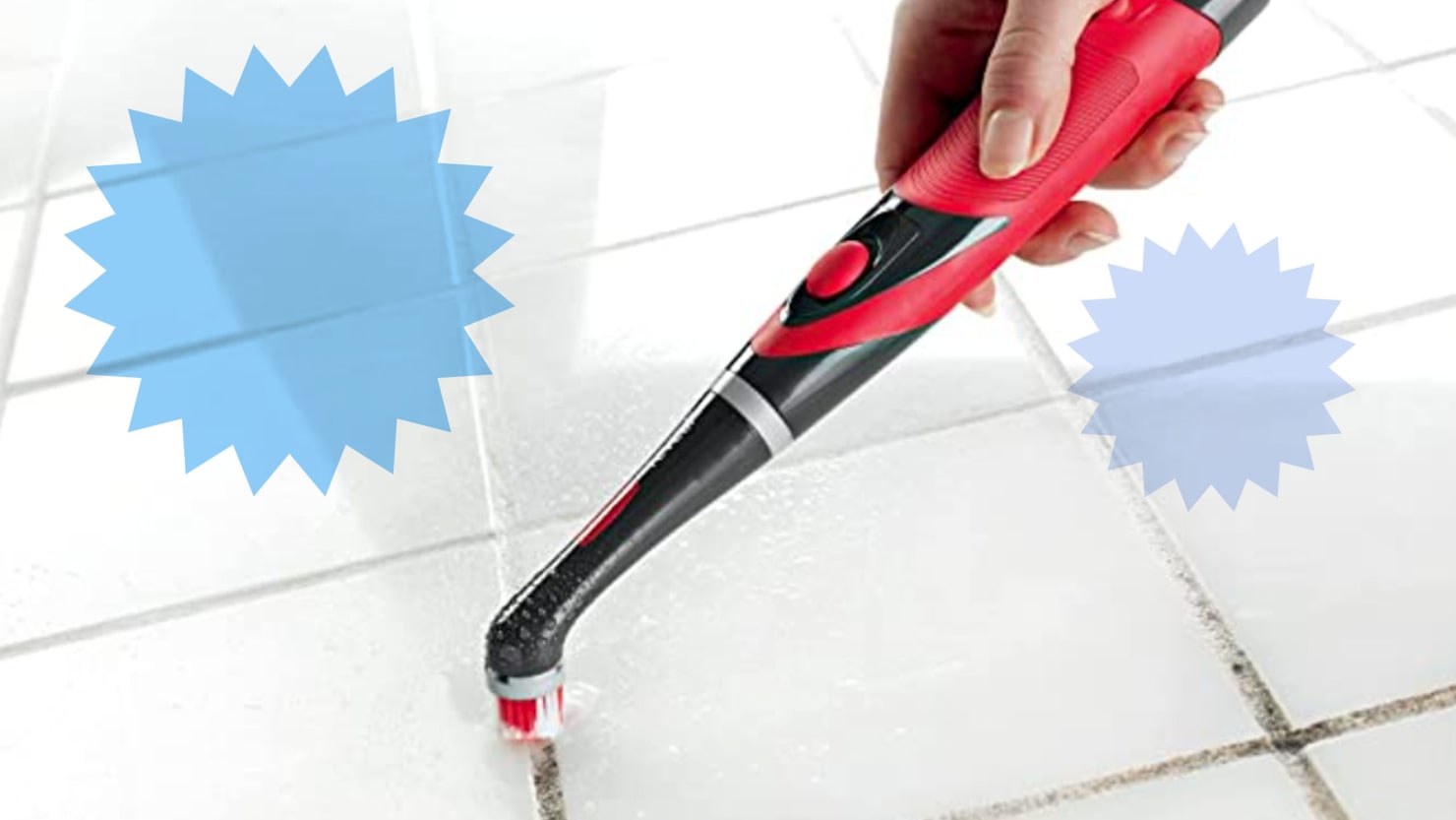 This Rubbermaid Power Scrubber Cleans Tiles and Tight Spaces So