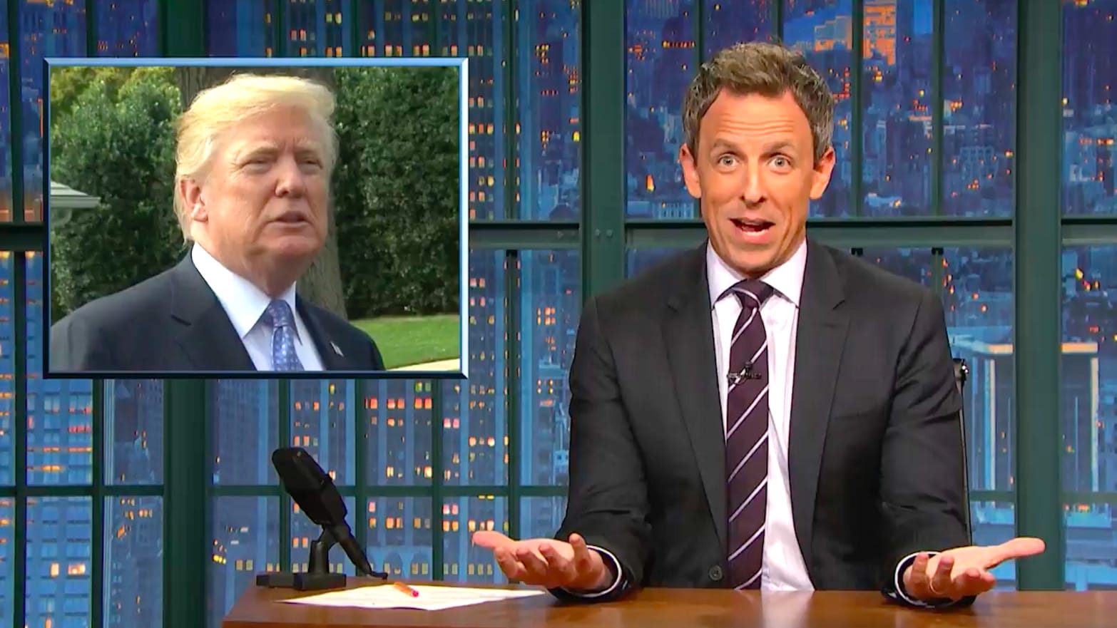 “What Are You Talking” About Seth Meyers Mocks Trump’s Blatant Hospital Lie