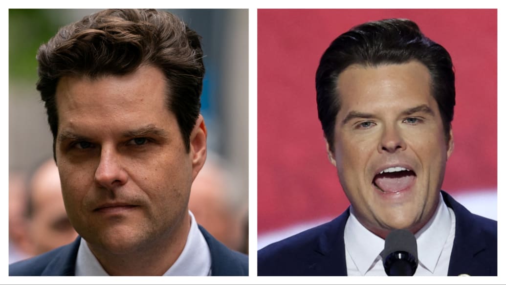 Side-by-side photos of Matt Gaetz