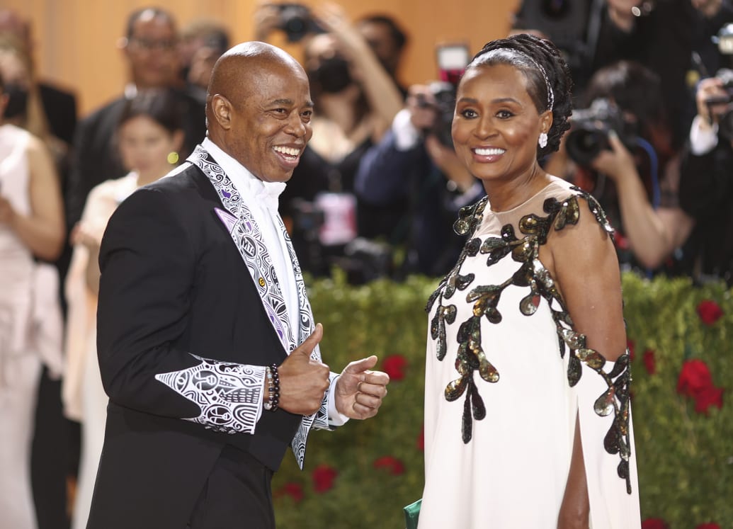 New York City Mayor Eric Adams and Tracey Collins at the Met Gala in 2022.