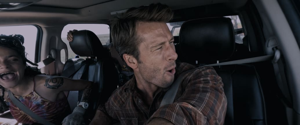 A photo of Glen Powell in 'Twisters'