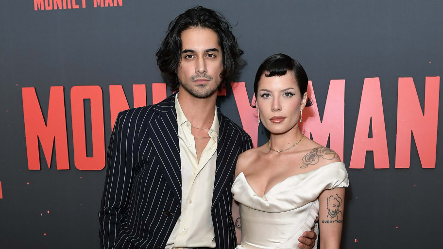 Avan Jogia and Halsey at a movie screening in April 2024.