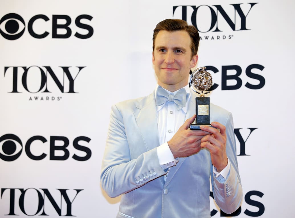 Gavin Creel poses with his Tony Award for Best Featured Actor in a Musical for “Hello, Dolly!" in 2017.