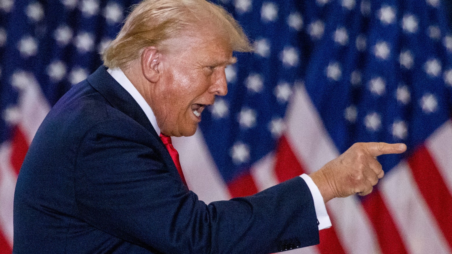 Republican presidential nominee and former U.S. President Donald Trump gestures during a rally with his vice presidential running mate U.S. Senator JD Vance in St. Cloud, Minnesota, U.S., July 27, 2024. 