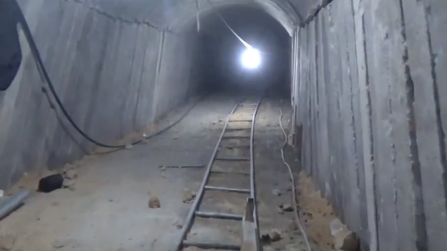 An image of the Hamas tunnel shared by the Israeli Defense Forces