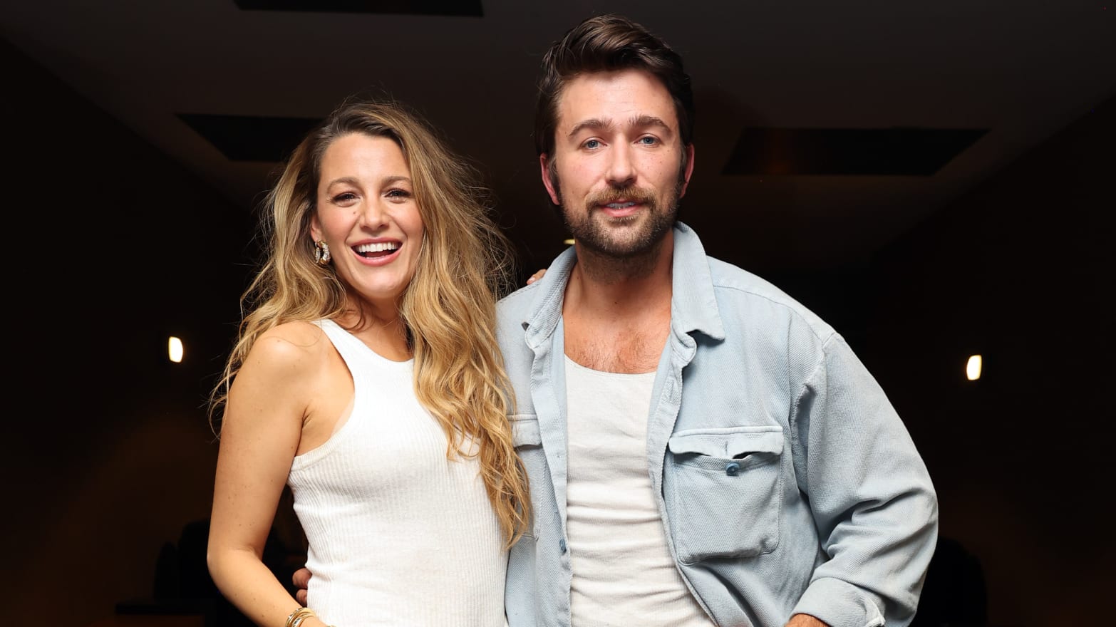 Blake Lively and Brnadon Sklenar at a screening of “It Ends With Us” in June 2024. 