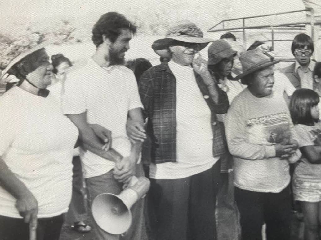 A Molokai protest march to Kawakiu beach in the 1970s
