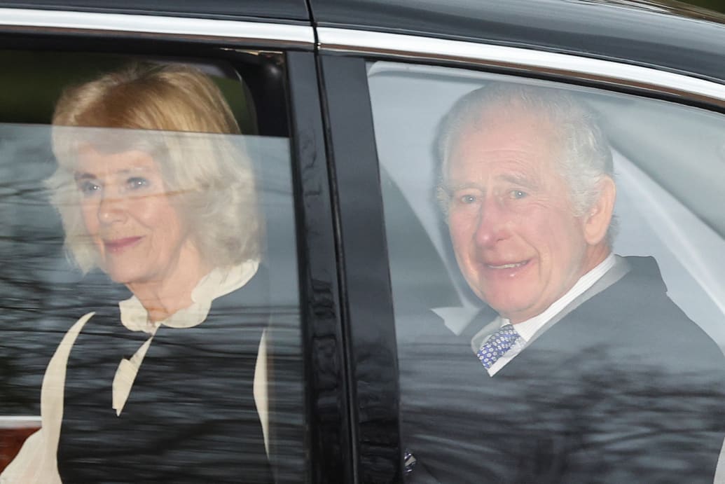Britain's King Charles and Queen Camilla leave Clarence House, the day after it was announced King Charles has been diagnosed with cancer.