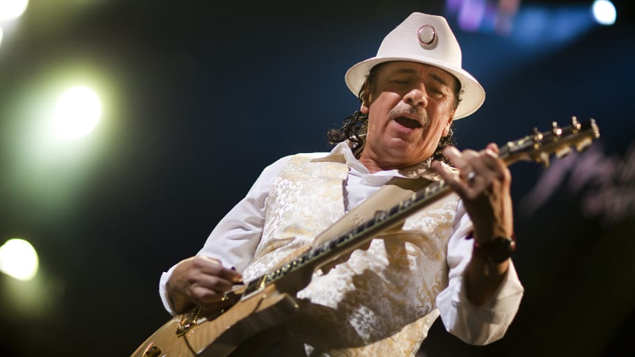Mexican guitarist Carlos Santana performs onstage during the 45th Montreux Jazz Festival in Montreux July 2, 2011.