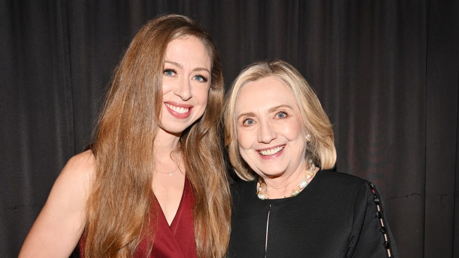 Chelsea Clinton and Hillary Clinton in a 2022 photo.