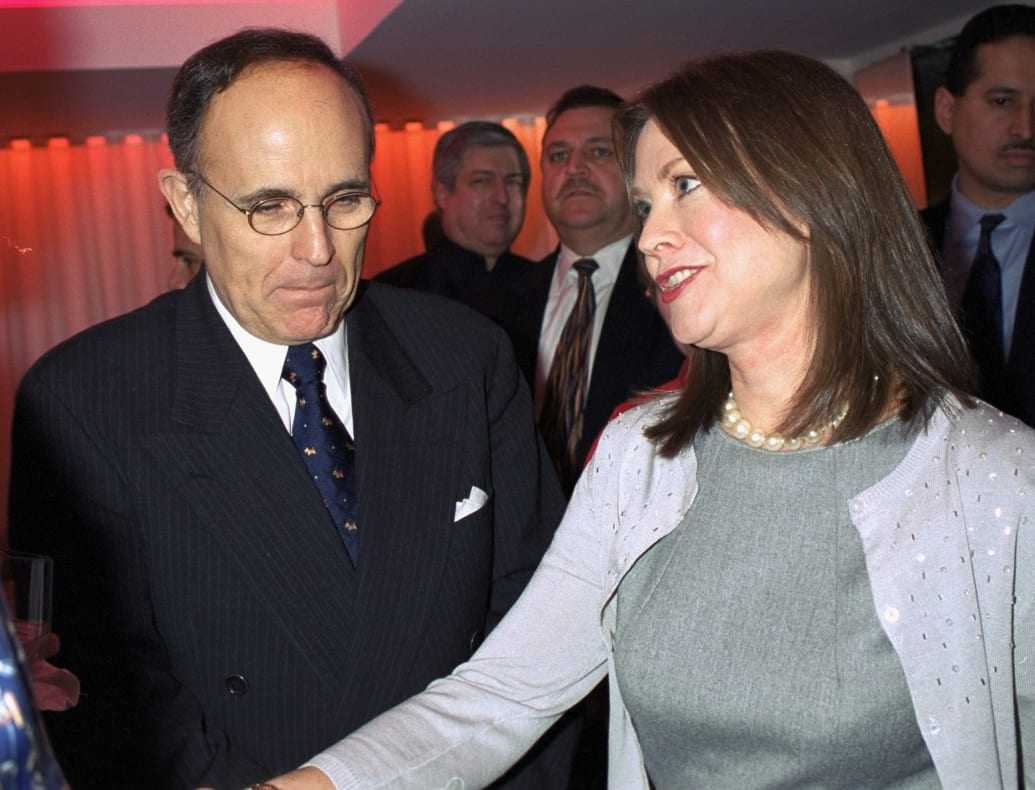 A photo of then-Mayor Rudy Giuliani and future wife Judith Nathan, circa 2000, at a party in New York City.
