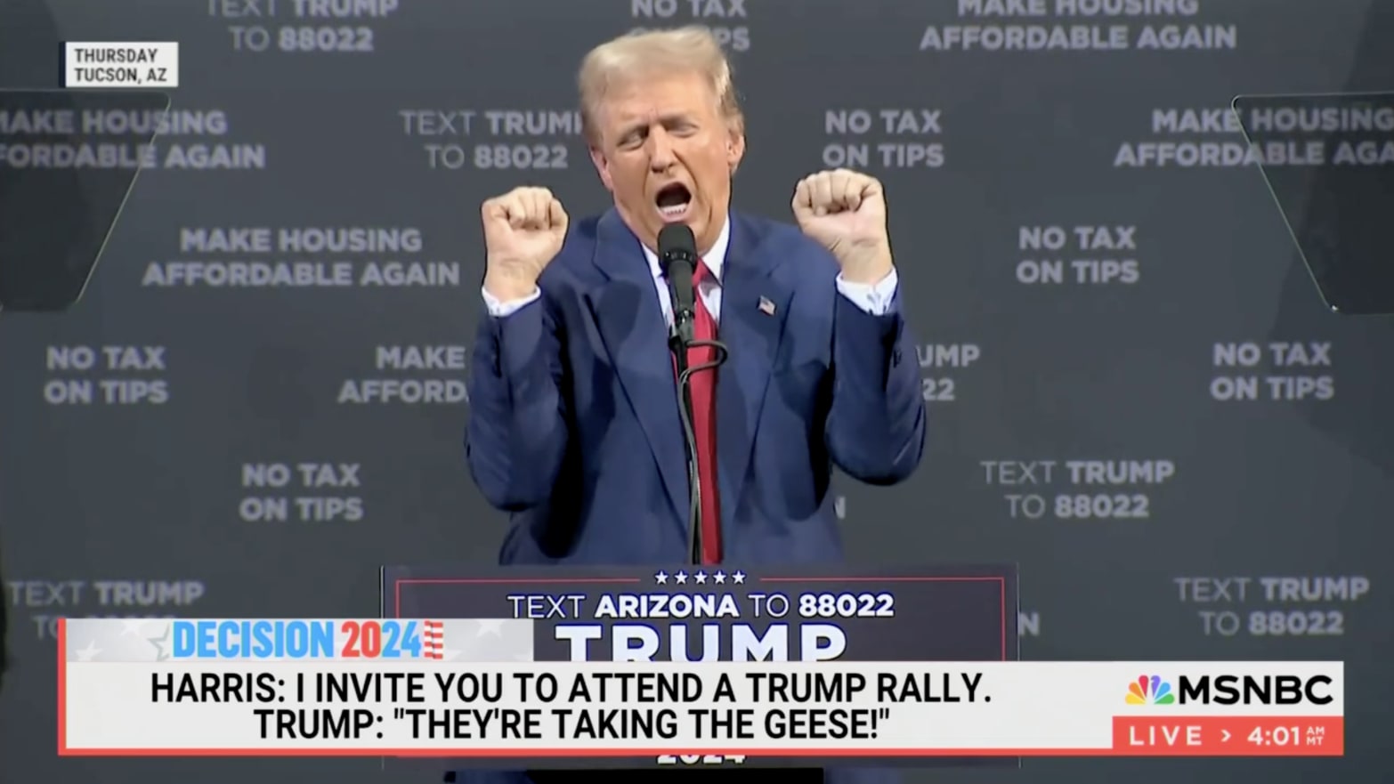 ‘Morning Joe’ aired a supercut of bizarre moments from Donald Trump’s rally in Arizona, his first rally since his debate with Kamala Harris.