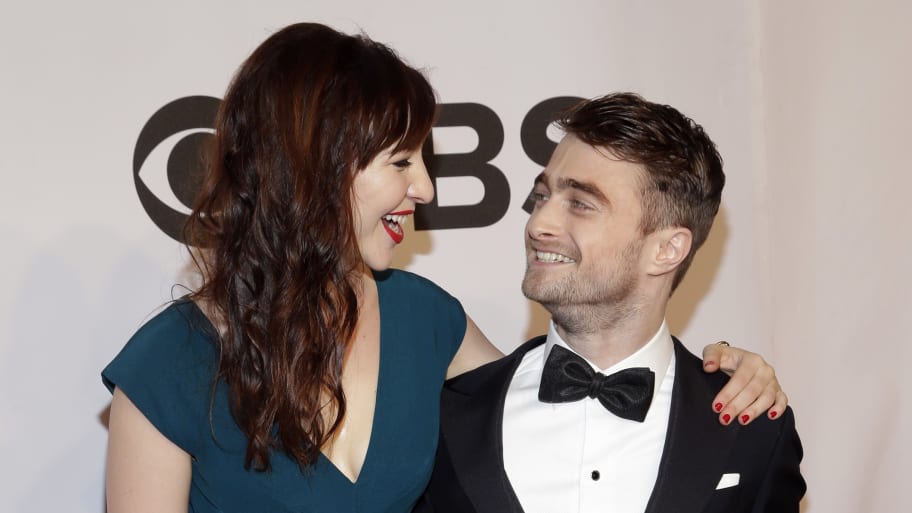Actor Daniel Radcliffe arrives with girlfriend Erin Darke for the American Theatre Wing's 68th annual Tony Awards.
