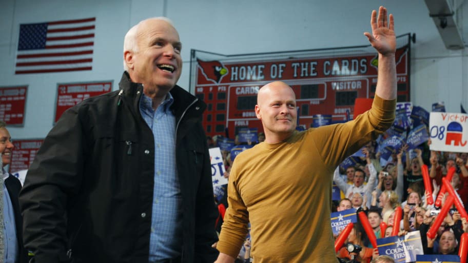 Senator John McCain is joined by Joe Wurzelbacher, also known as “Joe the Plumber”
