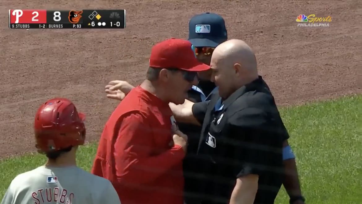WATCH: Phillies Manager Nearly Comes to Blows With Umpire Over Call