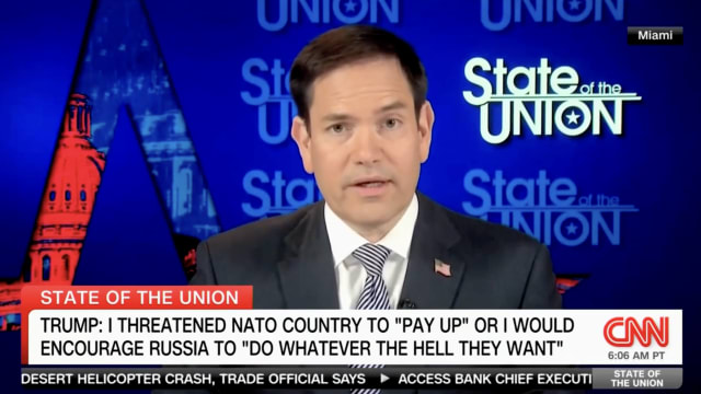 Sen. Marco Rubio sits for an interview on CNN.