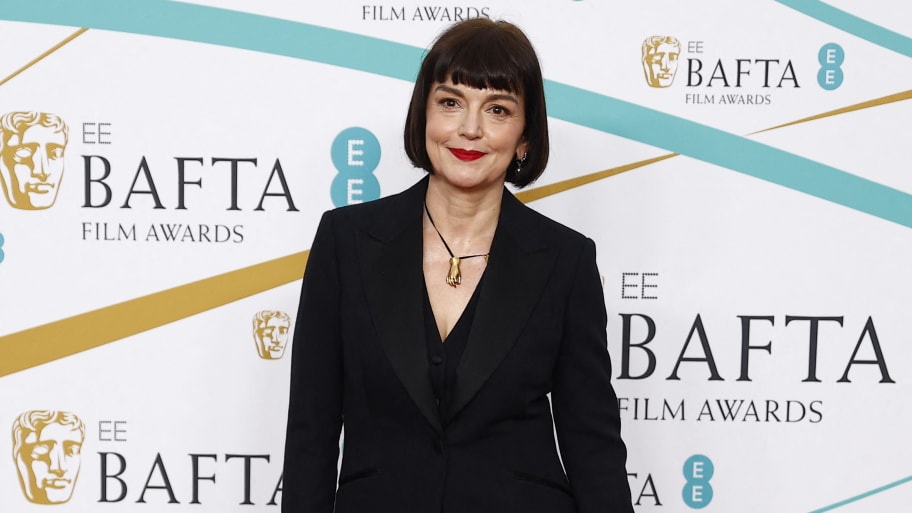 BAFTA CEO Jane Millichip arrives at the 2023 British Academy of Film and Television Arts (BAFTA) Film Awards at the Royal Festival Hall in London, Britain, Feb. 19, 2023.