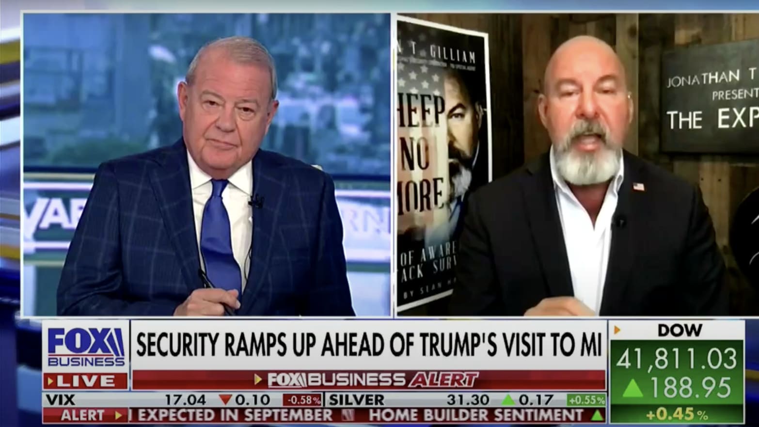 Stuart Varney and Jonathan Gilliam during a Fox Business segment.