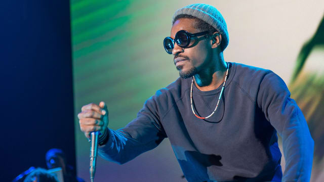 Andre 3000 performs on stage in Atlanta