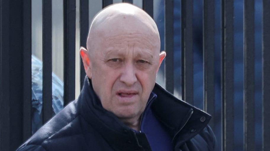 Founder of Wagner private mercenary group Yevgeny Prigozhin leaves a cemetery before the funeral of a Russian military blogger who was killed in a bomb attack in a St. Petersburg cafe, in Moscow, Russia, April 8, 2023. 