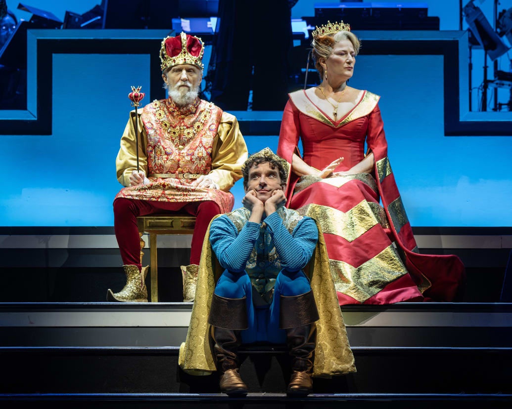 David Patrick Kelly, Michael Urie, and Ana Gasteyer in 'Once Upon a Mattress.'