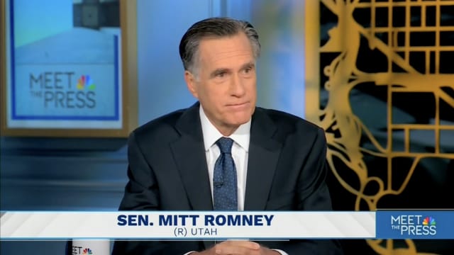 Sen. Mitt Romney sits for a Meet the Press interview.
