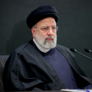 Iranian President Ebrahim Raisi speaks at the Gaza conference held in Tehran, Iran on Jan. 14, 2024. 
