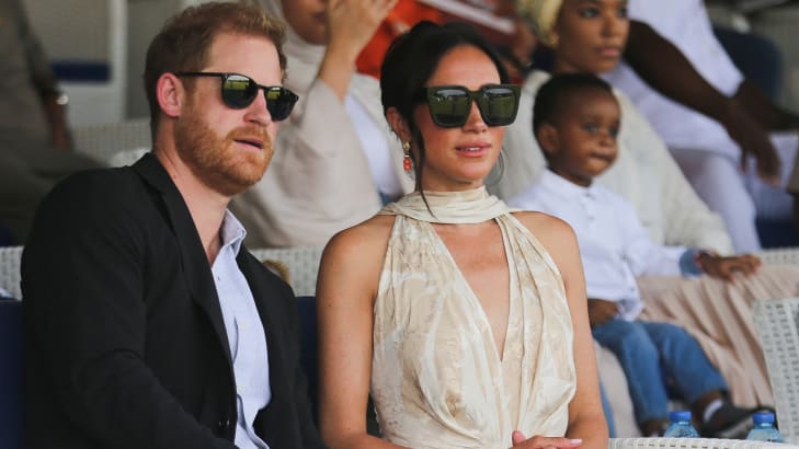 Britain's Prince Harry, Duke of Sussex and Meghan, Duchess of Sussex attend a polo fundraiser event in Lagos, Nigeria, May 12, 2024.