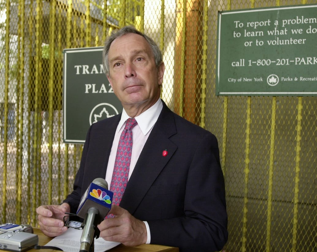 A photo of Michael Bloomberg during his 2001 mayoral campaign.