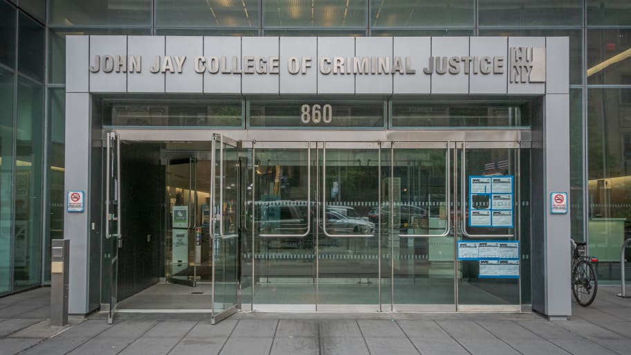 Entrance to the John Jay College Of Criminal Justice Building in Manhattan.