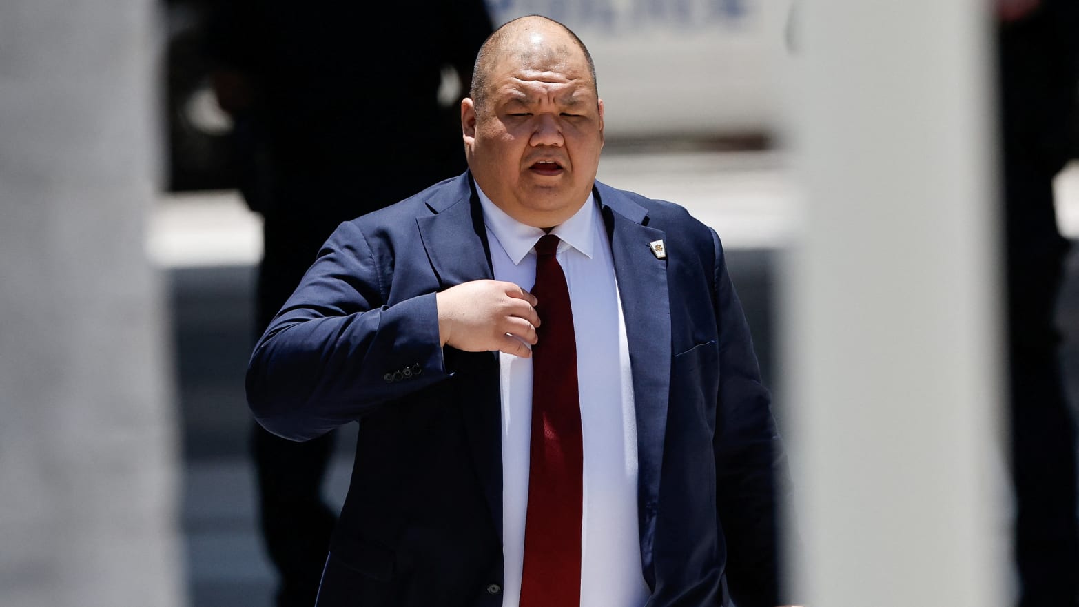 Steven Cheung walks outside the Wilkie D. Ferguson Jr. United States Courthouse, on the day of former U.S. President Donald Trump's arraignment on classified document charges, in Miami, Florida, U.S., June 13, 2023. 