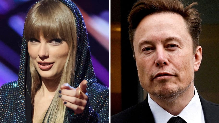 A picture of Taylor Swift next to a picture of Elon Musk.