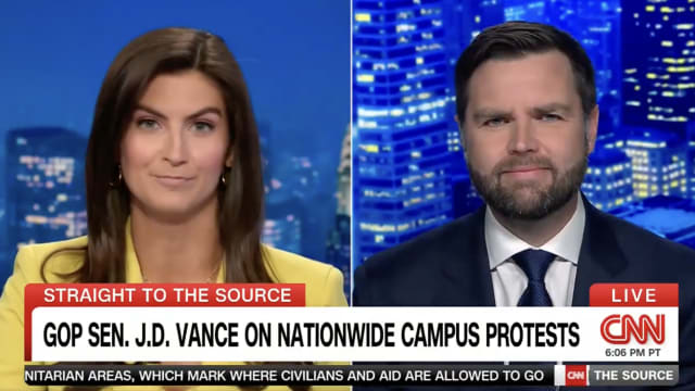 J.D. Vance appears for an interview with CNN’s Kaitlan Collins.