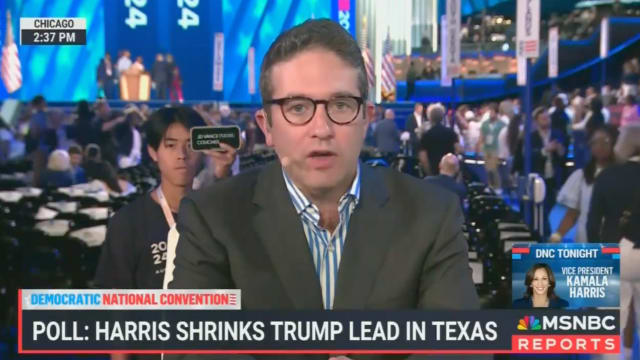 A DNC attendee trolls JD Vance during a live broadcast on MSNBC