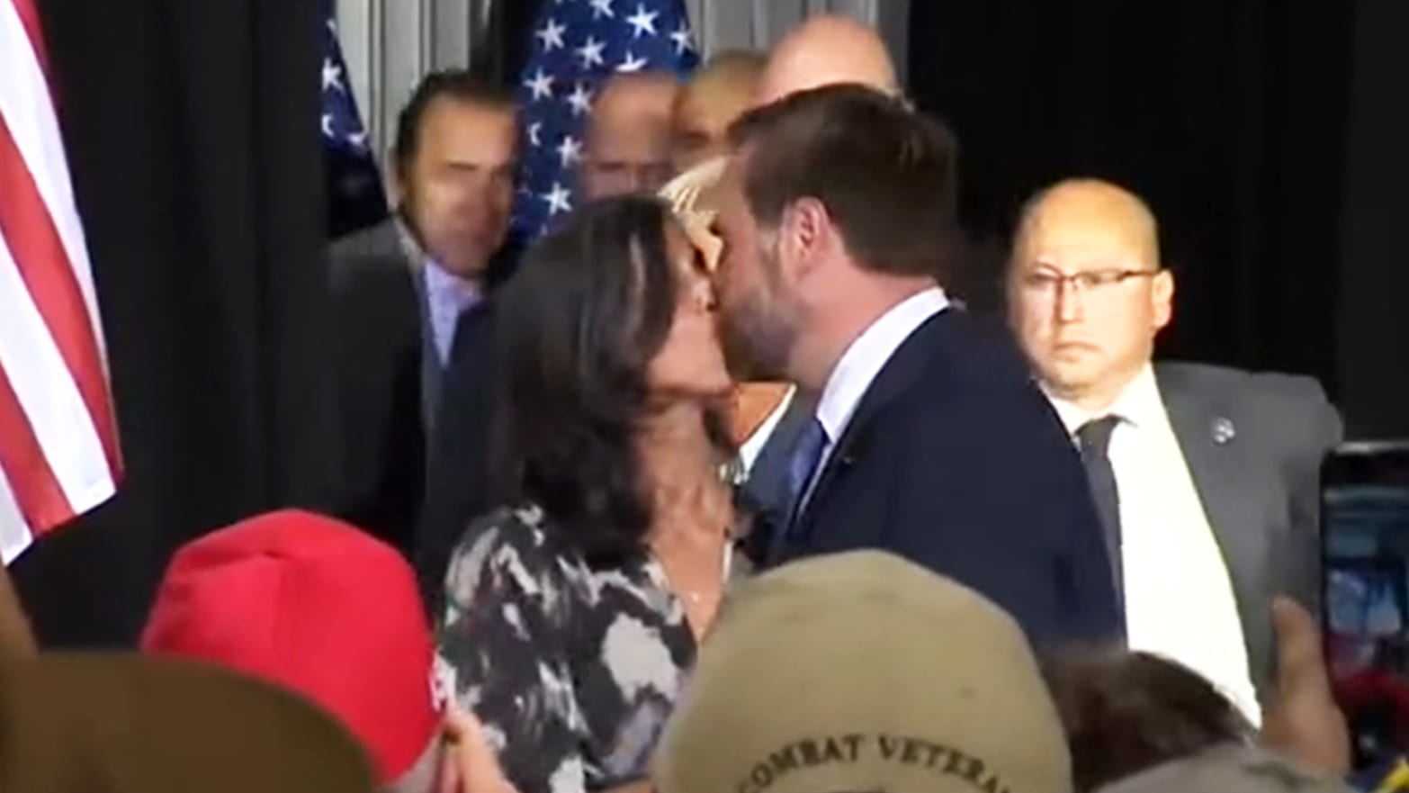 J.D. Vance kisses his wife, Usha