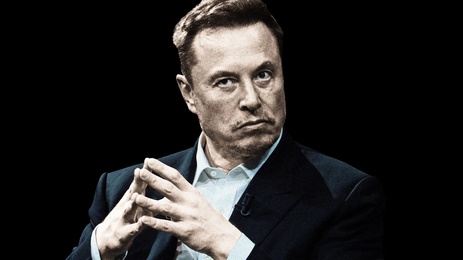 A photo illustration showing Elon Musk.