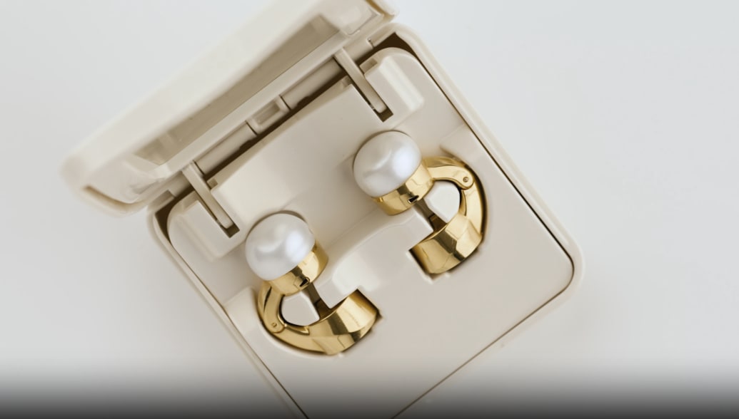 ICEBACH SOUND Solutions’ NOVA H1 Audio Earrings are pictured in a promotional video.