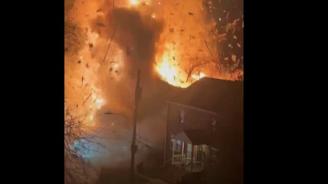 A house explosion in Arlington, Virginia. 