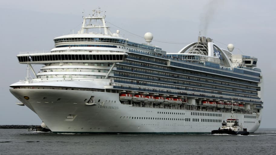 The cruise ship Crown Princess travels into Port Canaveral, Florida, July 18, 2006, after an incident at sea forced the ship to return to port.