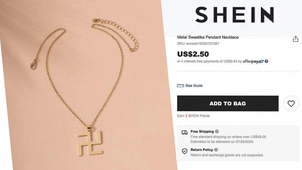 Shein Pulls Swastika Pendant Necklace from Website Following