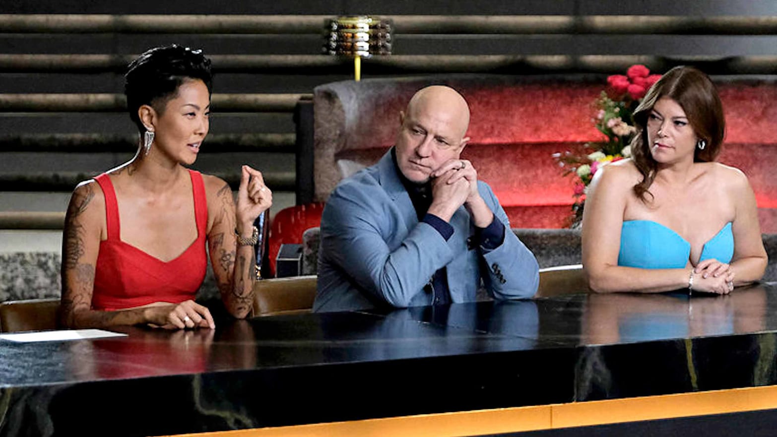 Pictured: Kristen Kish, Tom Colicchio, Gail Simmons.
