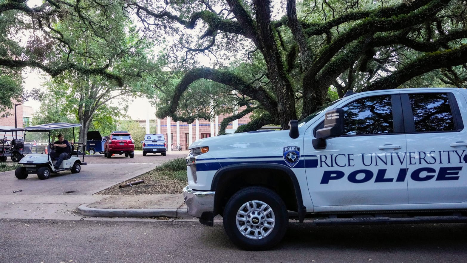 Campus police car at Rice University